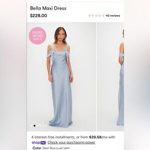 Show Me Your MuMu Steel Blue Asymmetrical Dress